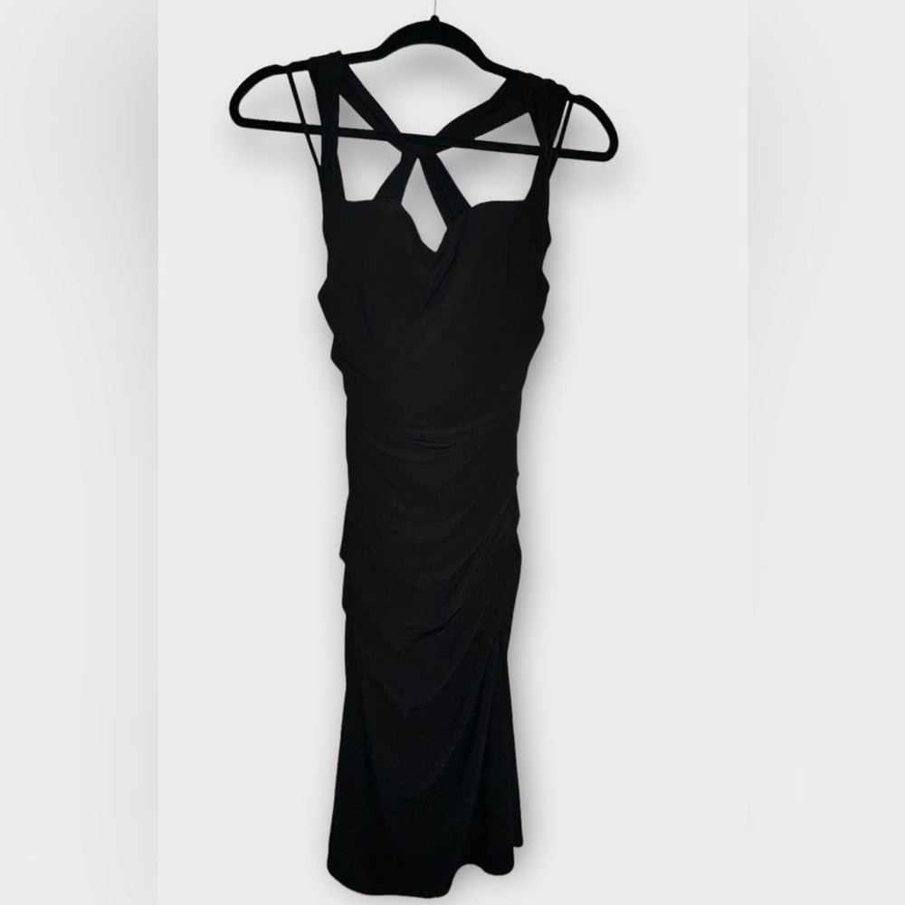 Laundry ruched dress. Black, size 0